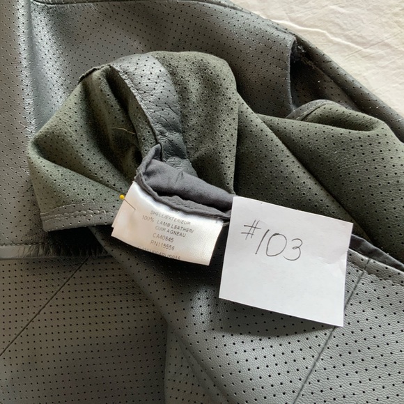 Ports 1961- dark gray perforated leather dress with pockets metal hooks on sides - Picture 8 of 15